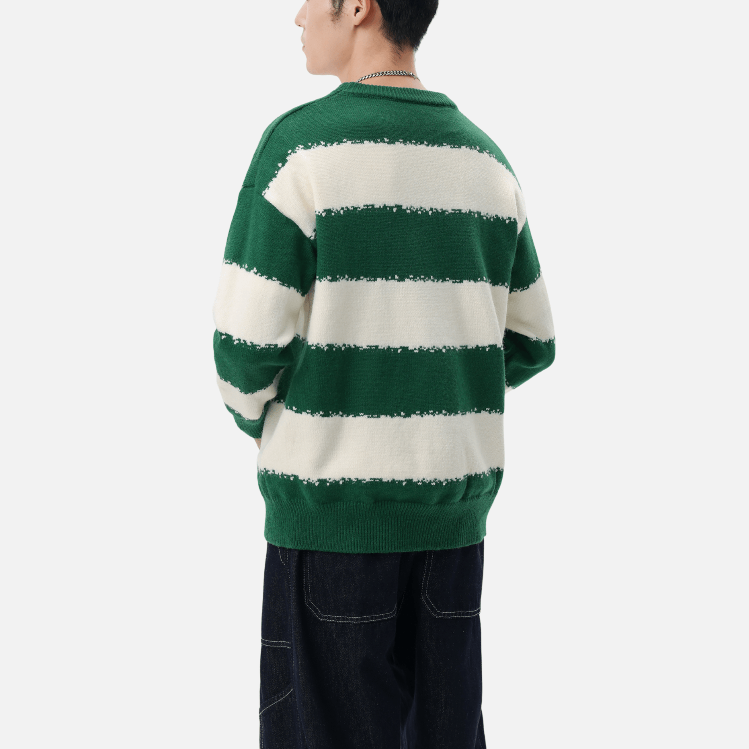 Gestreifter Colorblock-Pullover