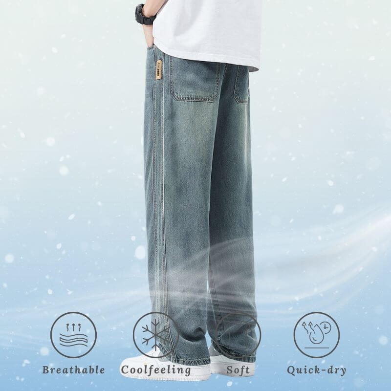 Vaqueros rectos de seda de hielo