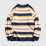 Striped Embroidered Knit Sweater