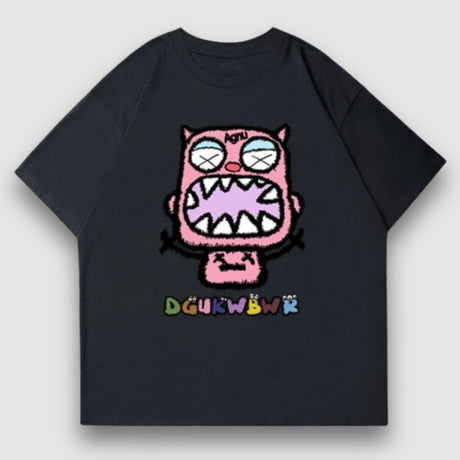 Cute Monster Pattern Printed Tee