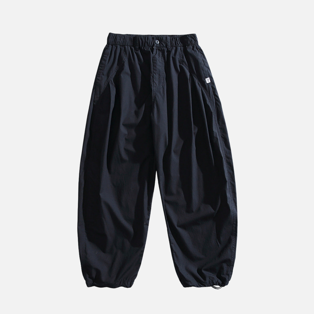 Solid Color Cotton Harem Cargo Pants