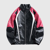 Colorblock PU Moto Jacket