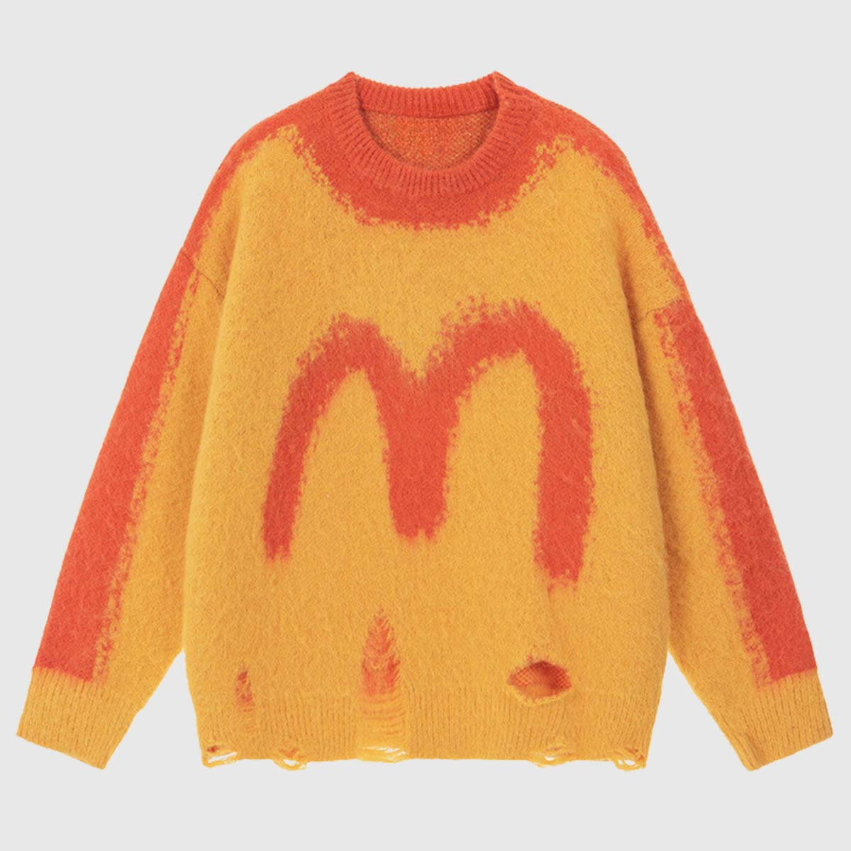 Strickpullover mit Buchstaben-Print