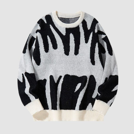 Irregular Color Contrast Design Sweater