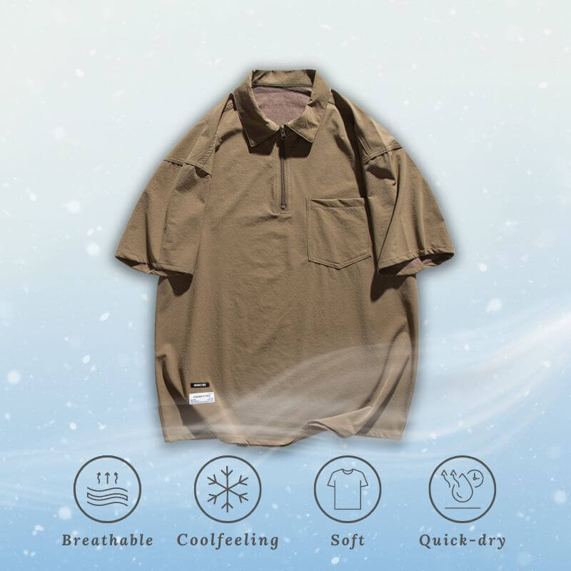 Cargo-Poloshirt aus Eisseide