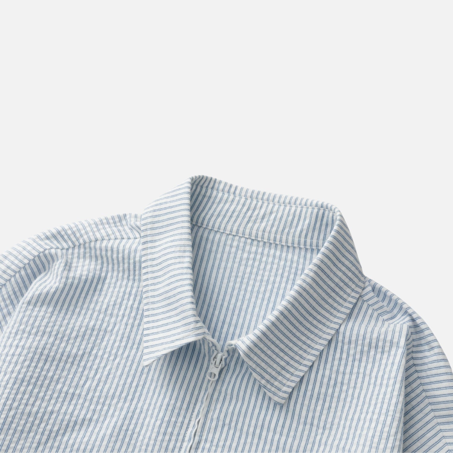 Japanese Zip-Up Striped Shirt Jacket