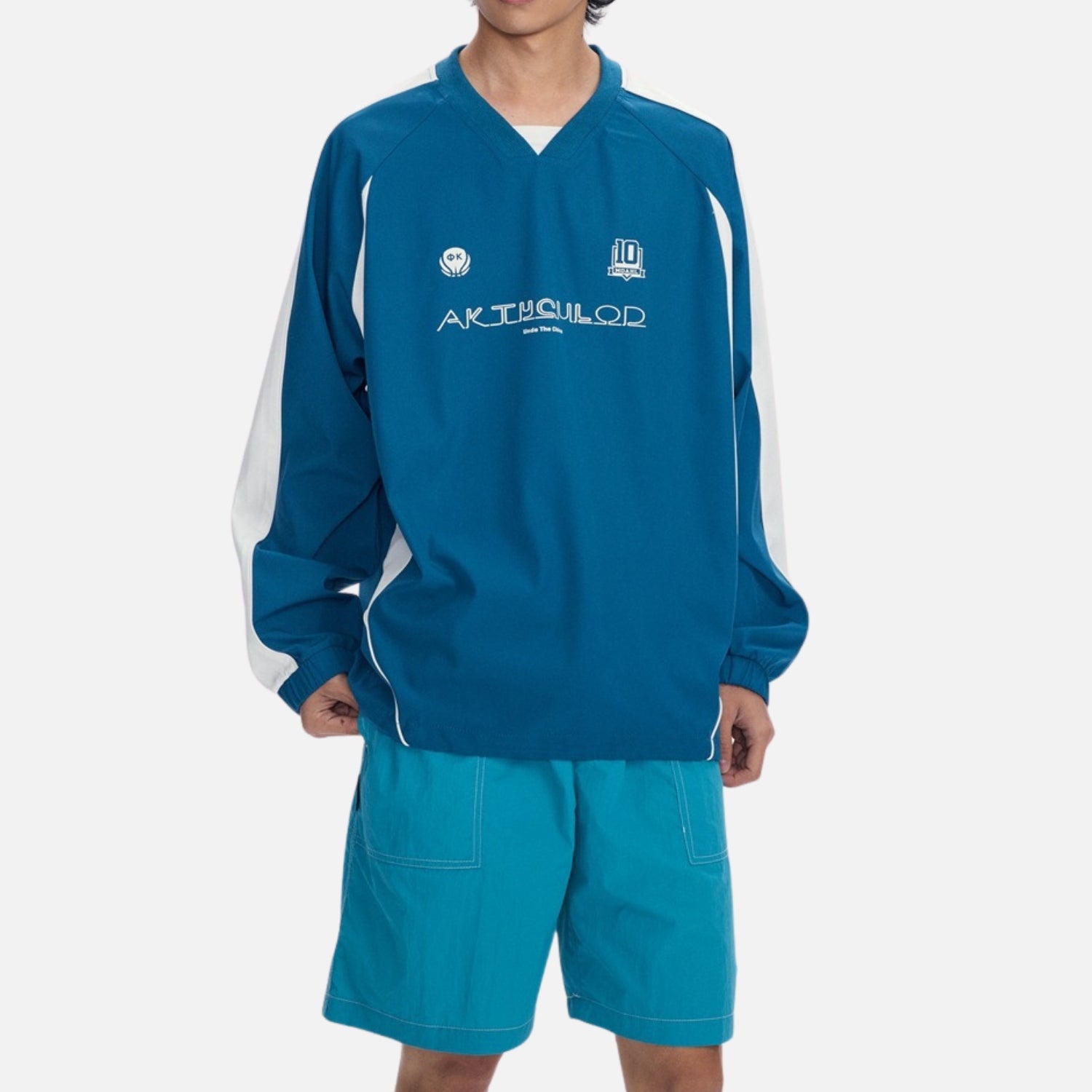 Japanese Colorblock Baseball Sweatshirt