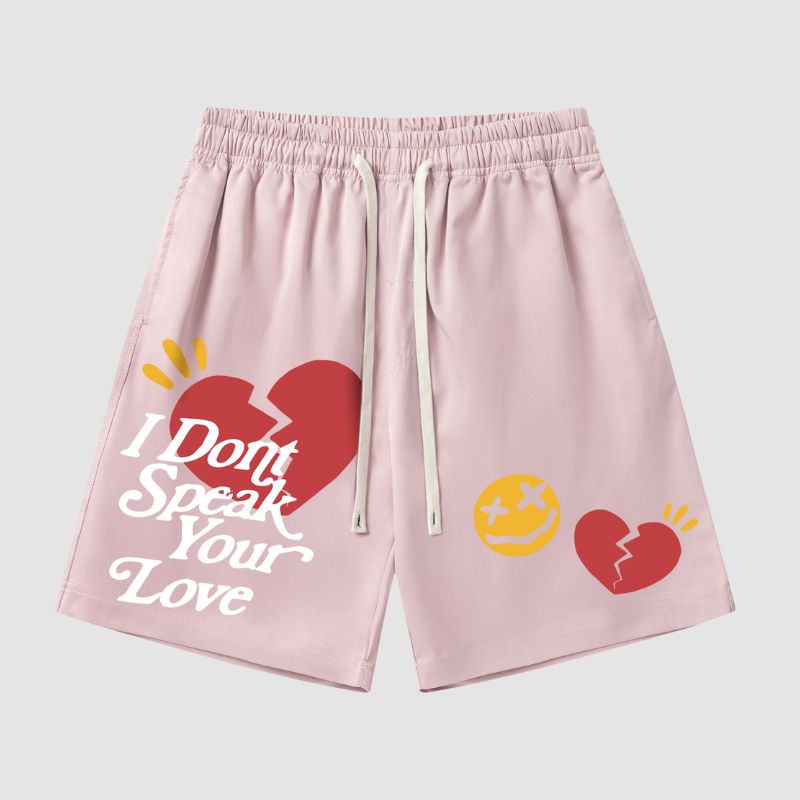 Beach Love Letter Print Shorts