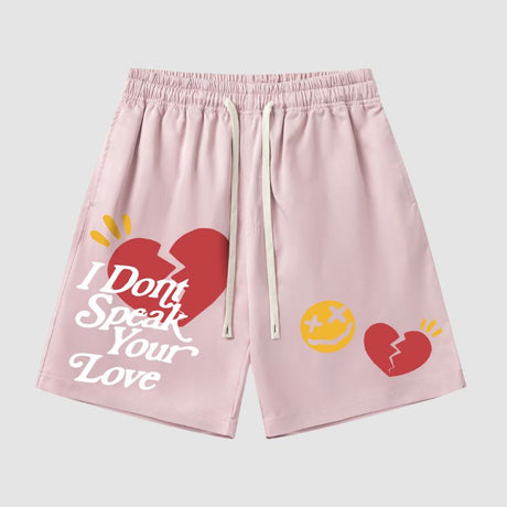 Beach Love Letter Print Shorts