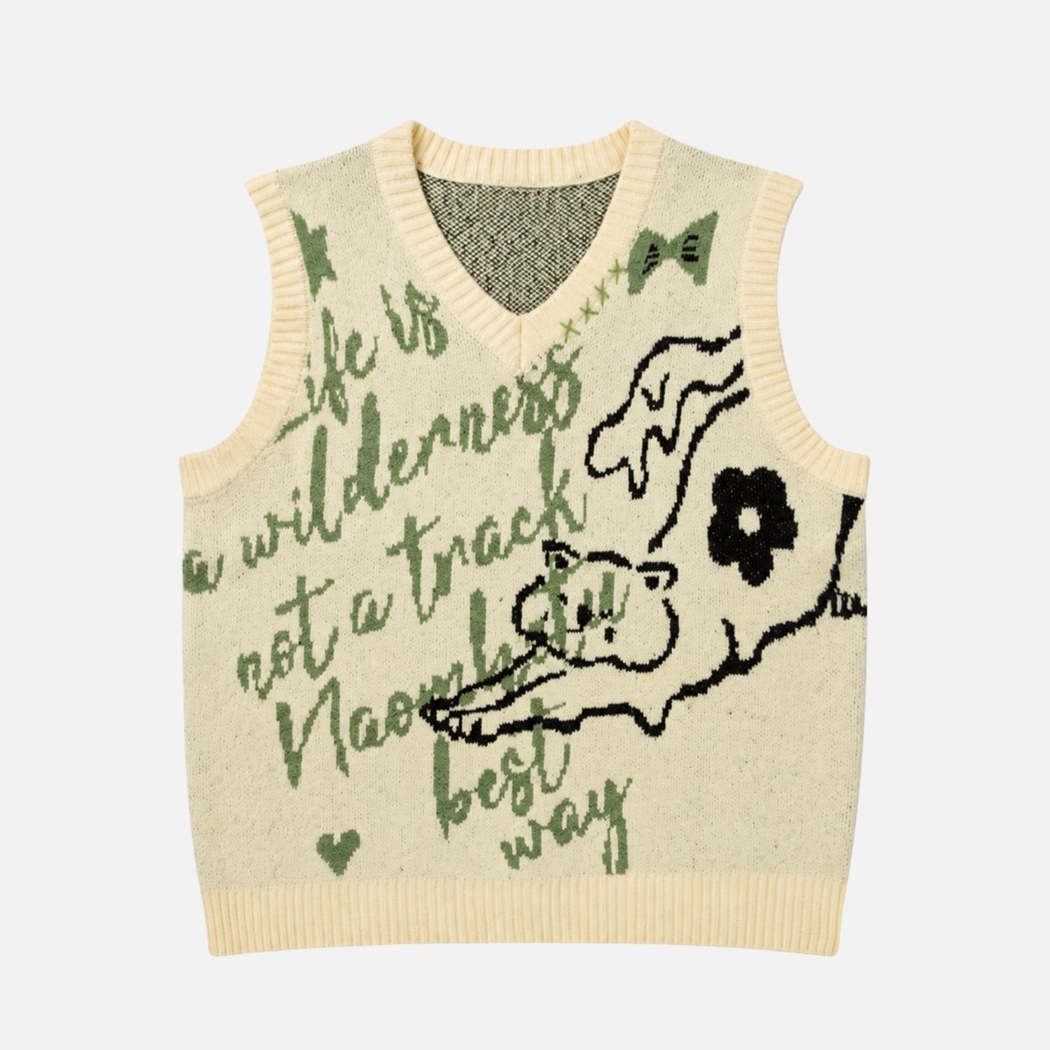 Cartoon Jacquard Sweater Vest