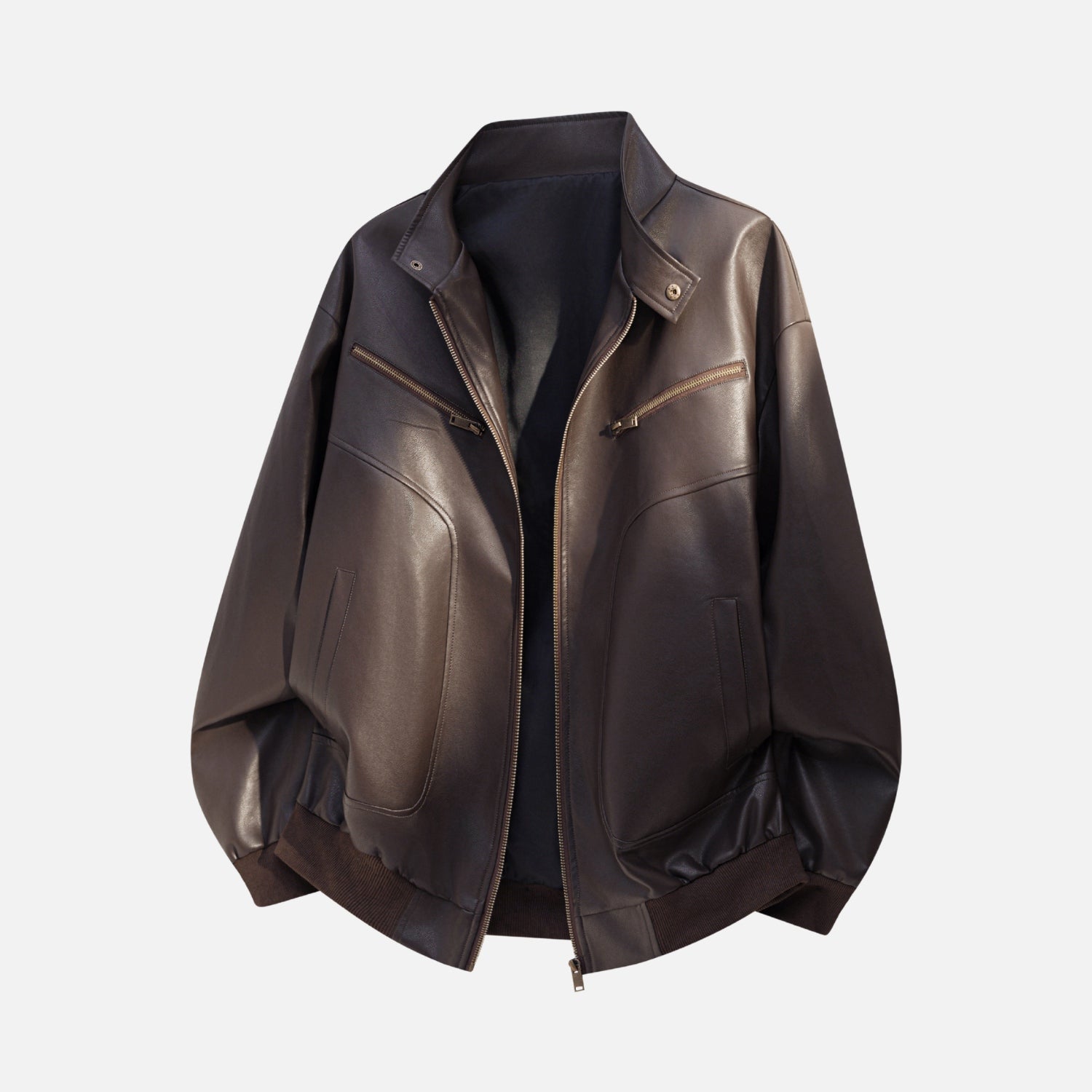 Vintage PU Leather Moto Jacket