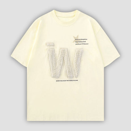 Letter Embroidered Tee