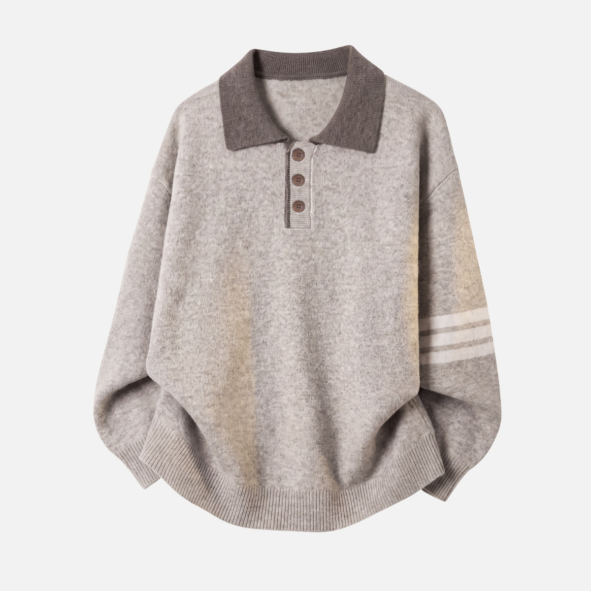 Vintage Old-Money Colorblock Polo Sweater