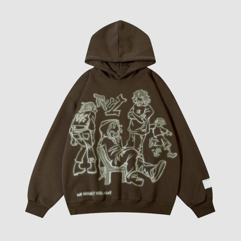 Line Person Graphic Hoodies