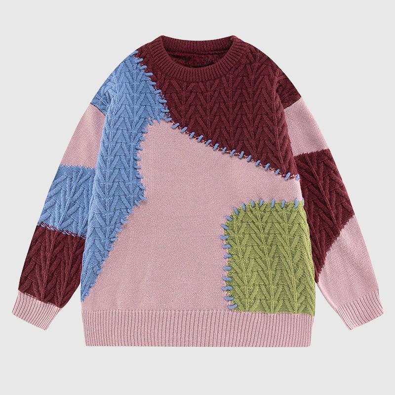 Suéter acogedor con contraste de colores chic vintage