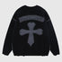 Vintage Cross Pattern Embroidered Sweater