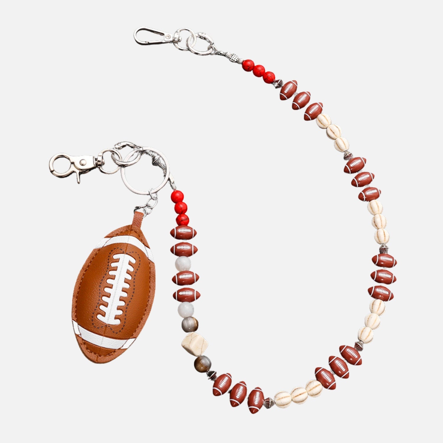 American Football Beaded Wallet Chain