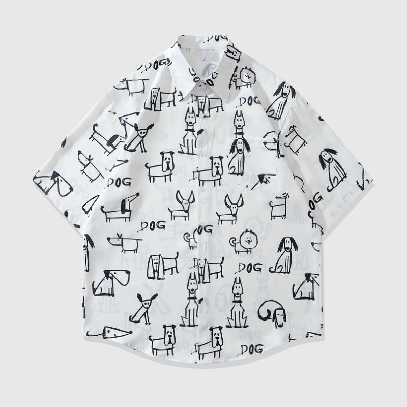 Lustiges Hemd mit Cartoon-Print