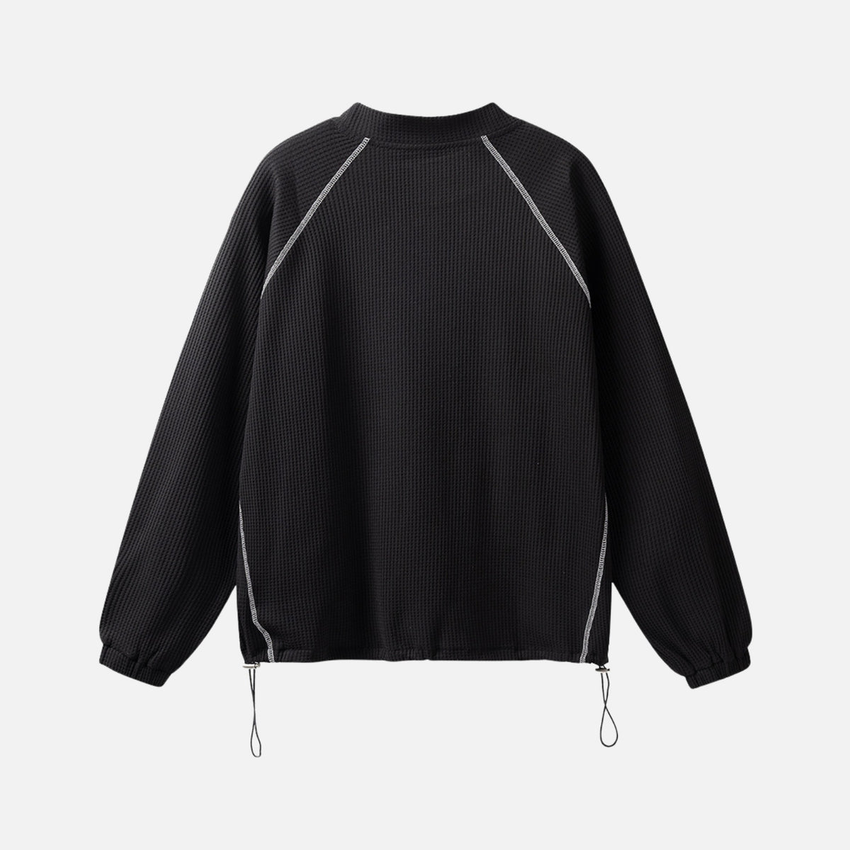 Embroidered Waffle Crewneck Sweatshirt