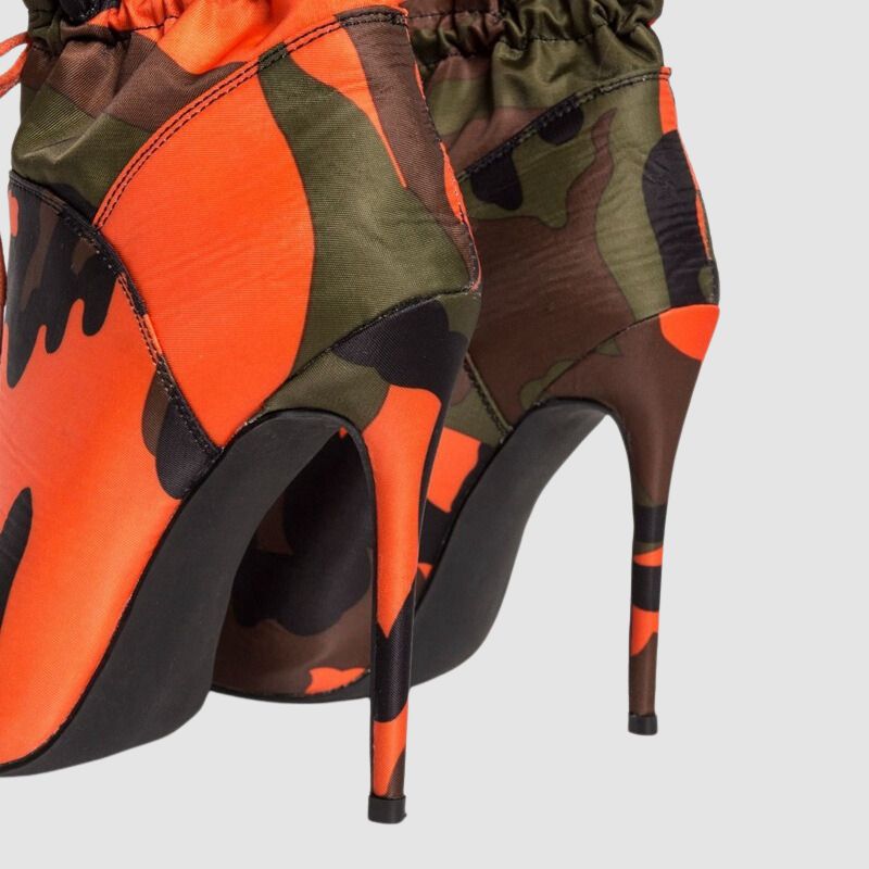 Camouflage Mid-calf High-heel Boots