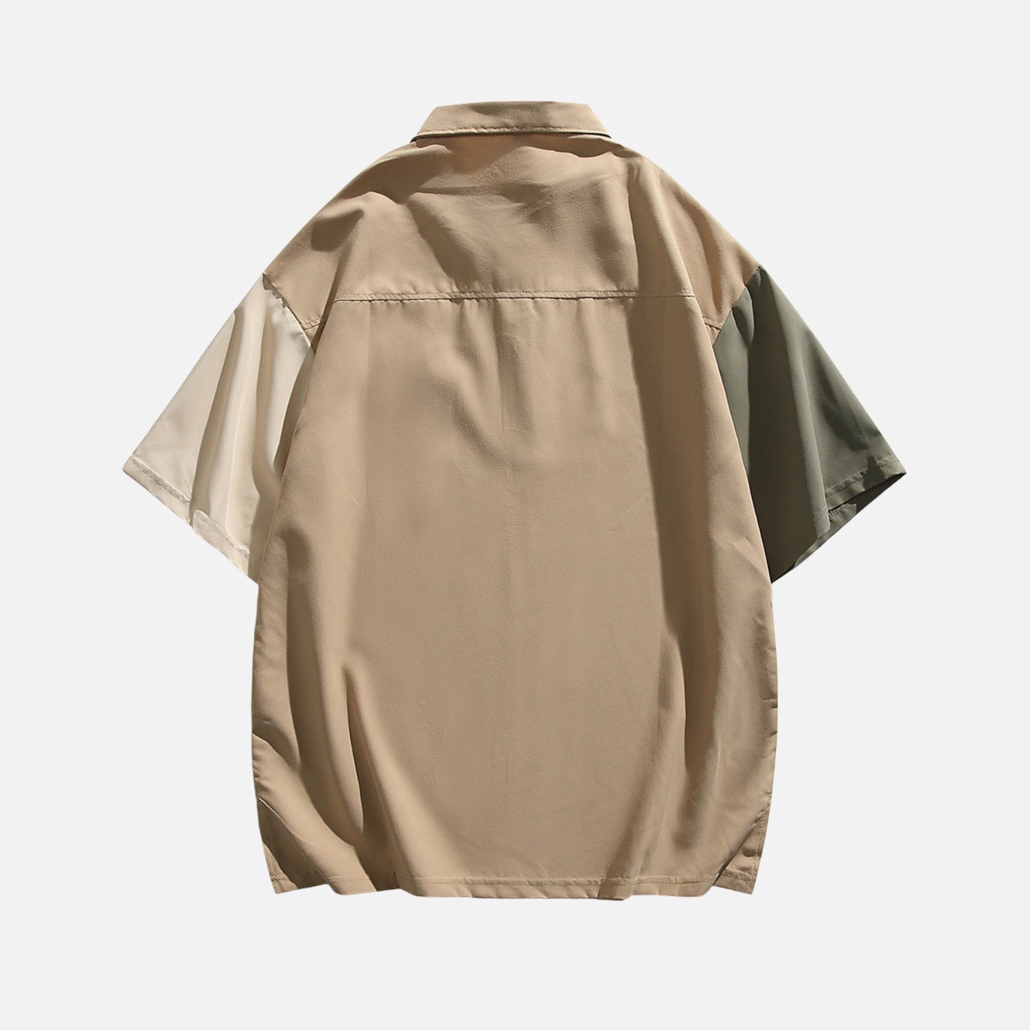 Camiseta moderna de cuello redondo con bloques de color