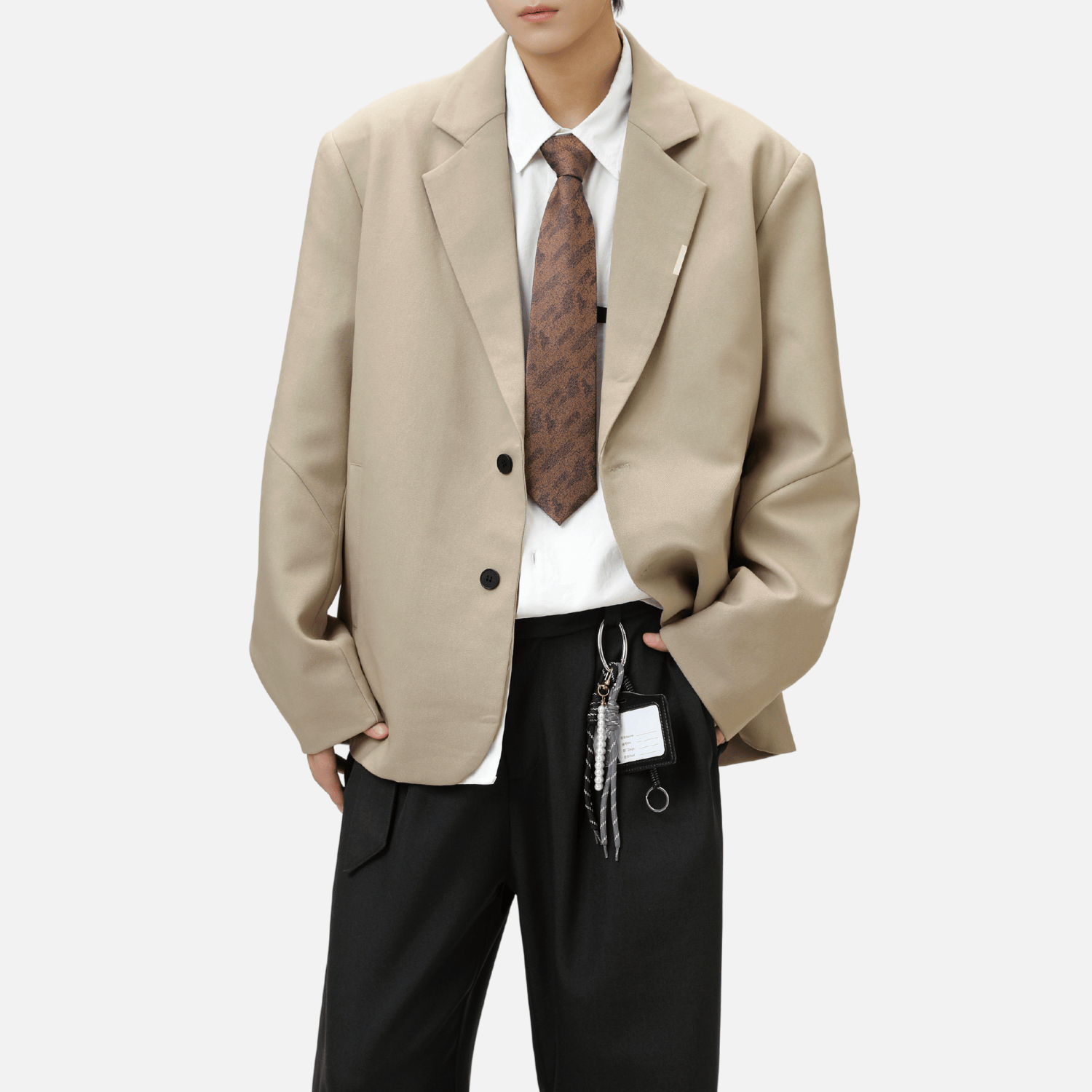 Blazer retro con diseño patchwork