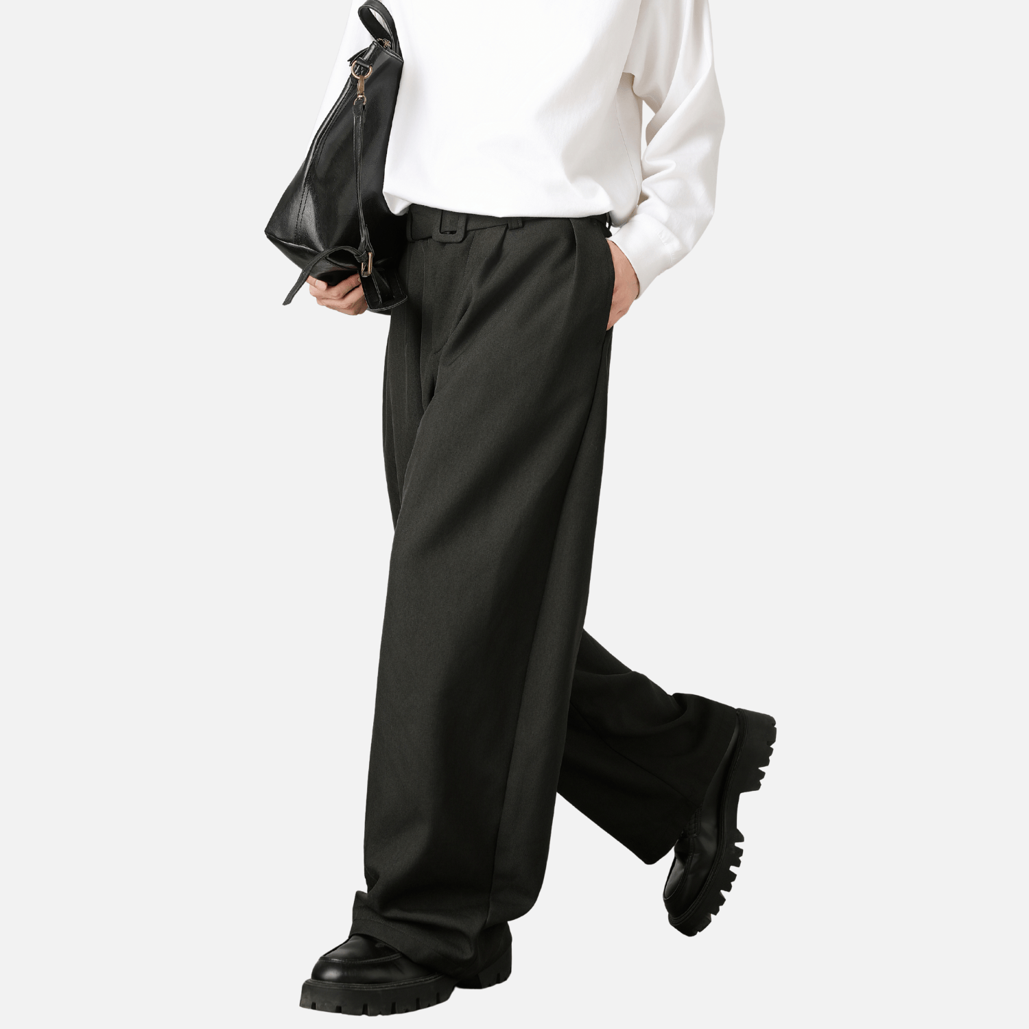 Pleated Drape Blade Baggy Trousers