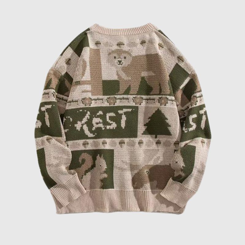 Vintage Color-Block Cozy Sweater