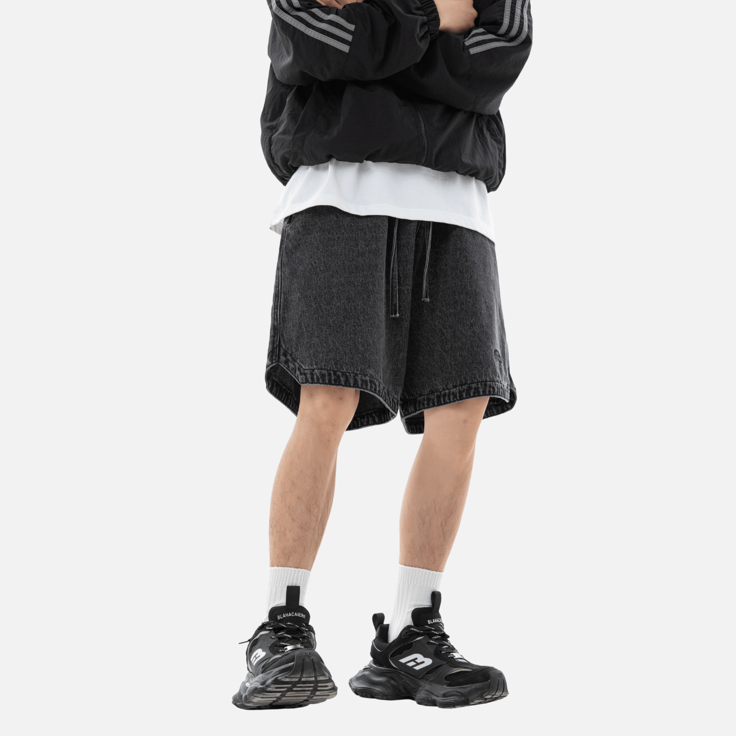 Slit Design Washed Jorts