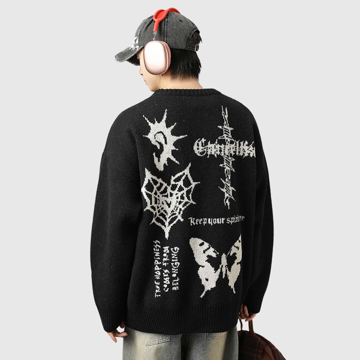 Graphic Embroidered  Sweater