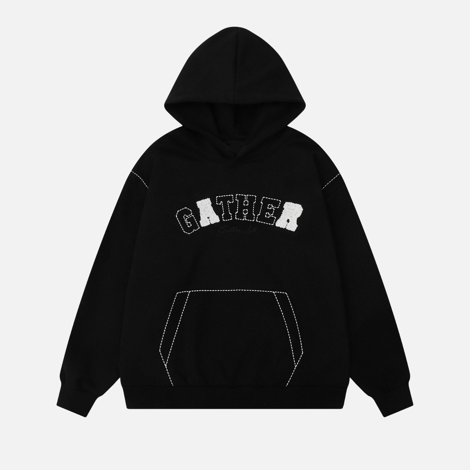 Kapuzenpullover mit besticktem Buchstaben