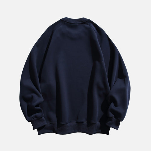 Sudadera de cuello redondo con bloques de color y retazos