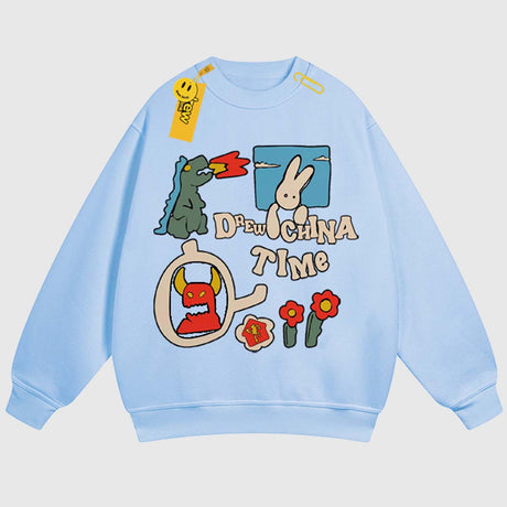 Cartoon Graphic Crewneck Sweatshirt