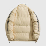 Striped Sleeve Puffer Jacket