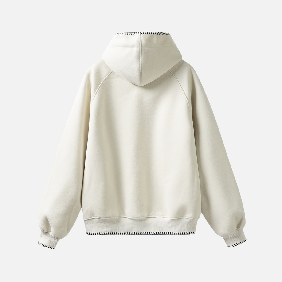 Solid Color Color-Button Hoodie
