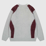 Colorblock Pattern Knit Sweater