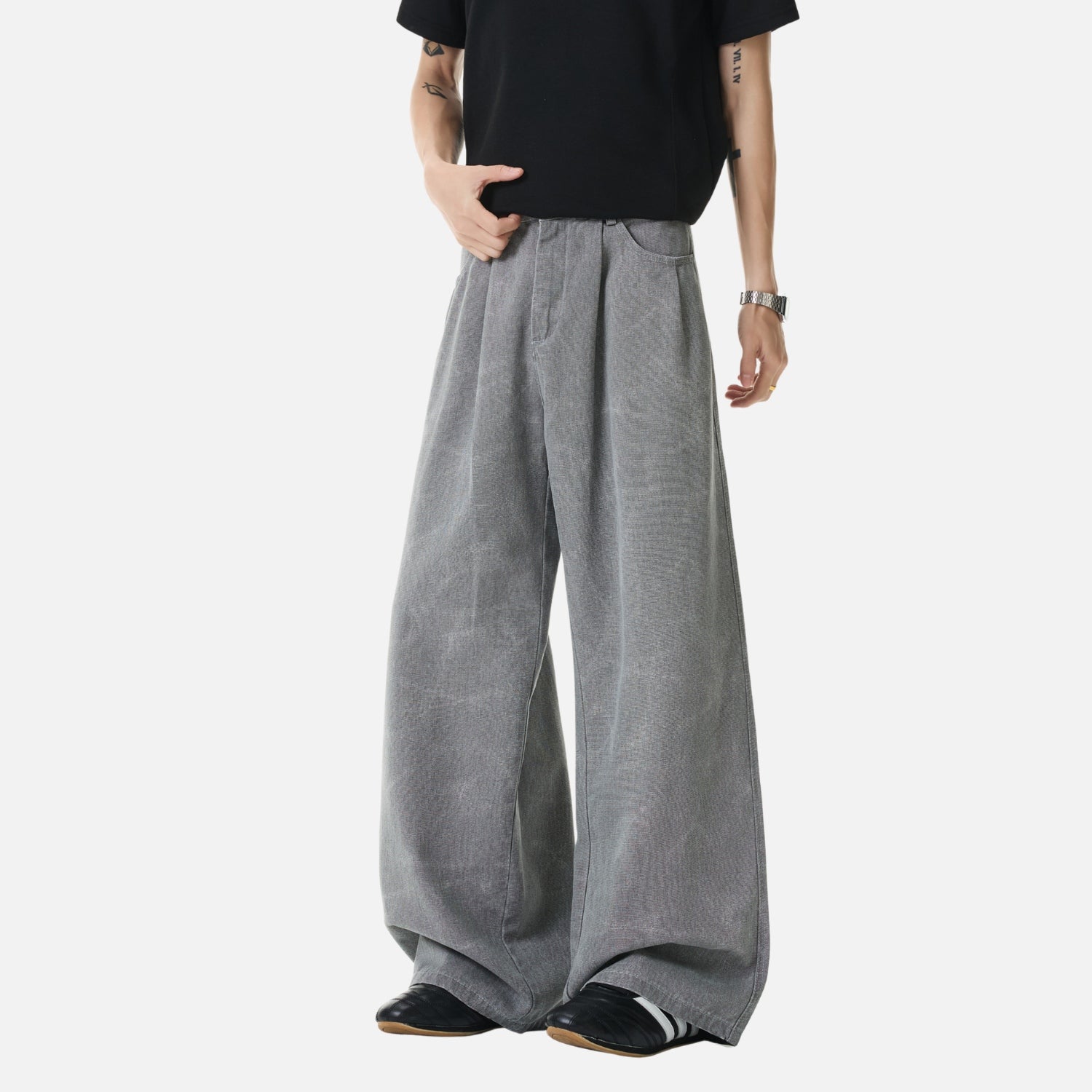 Old-Money Washed Denim Pants