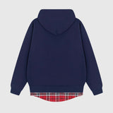 Letter Print Plaid Hoodies