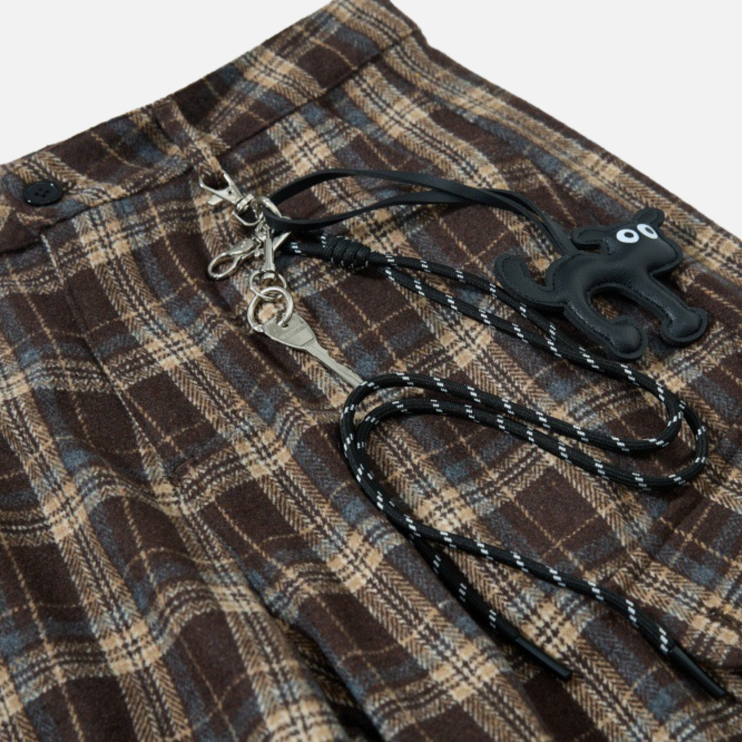 Vintage karierte Cargohose im Baggy-Stil