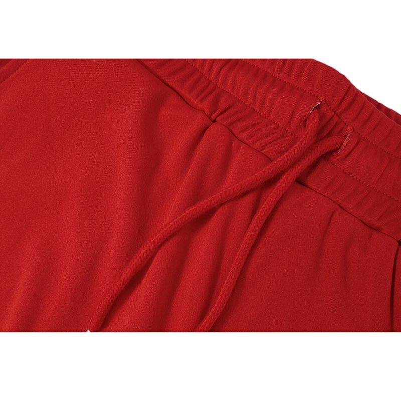 Lapel Short Sleeve Top & Drawstring Waist Pant Set