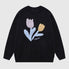 Flower Pattern Embroidered Pullover