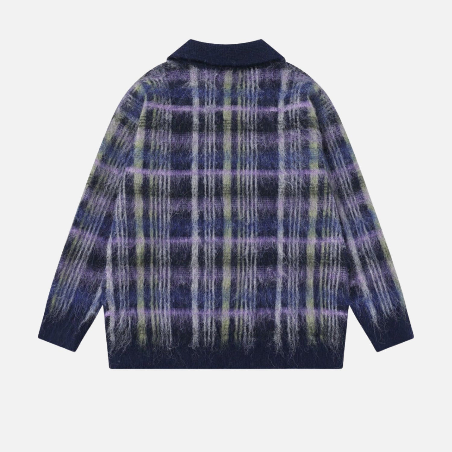 Vintage Plaid Brushed Knit Sweater