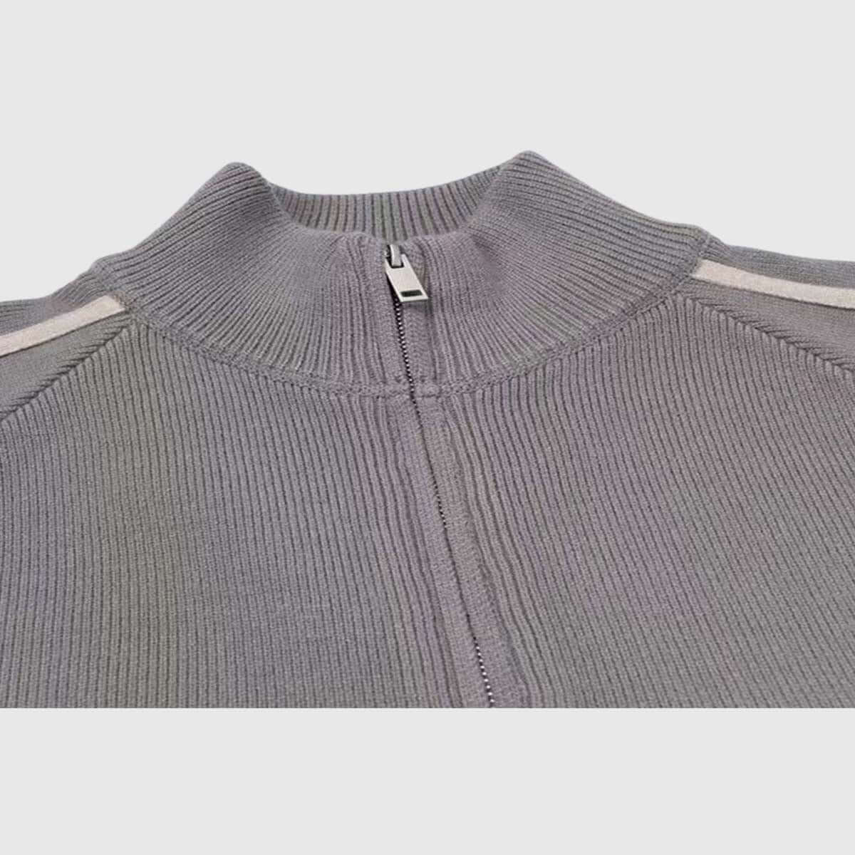 Cárdigans minimalistas de rayas con cremallera