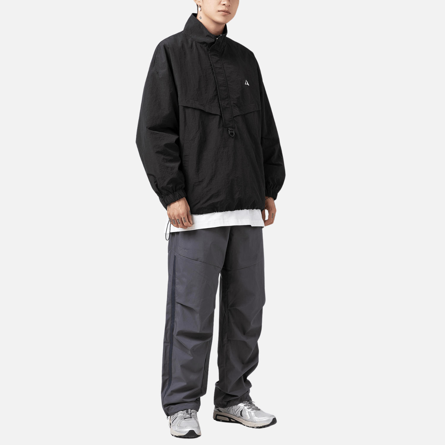 Chaqueta táctica impermeable con textura y media cremallera