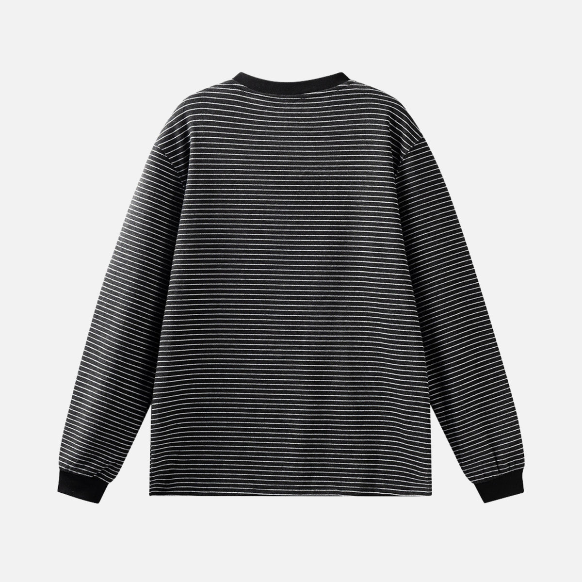 Striped Embroidered Crewneck Sweatshirt