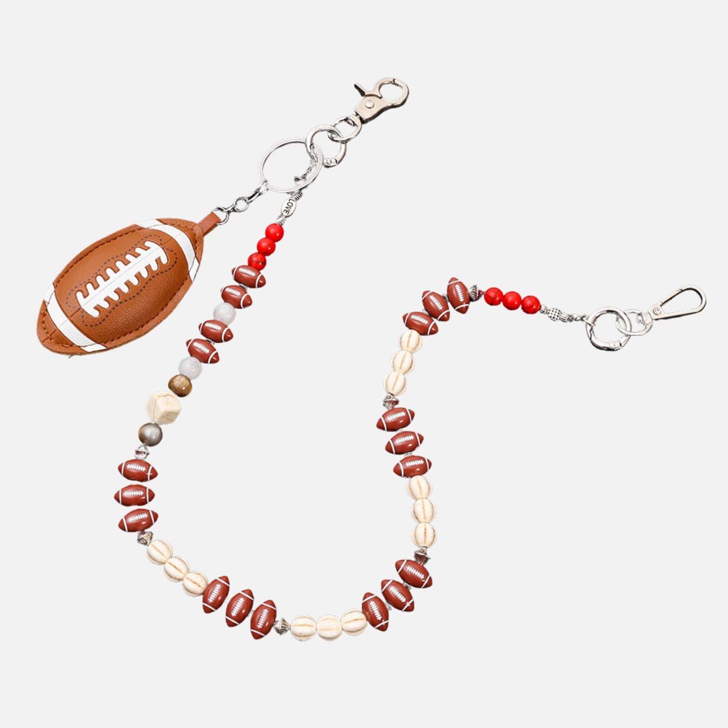 American Football Beaded Wallet Chain