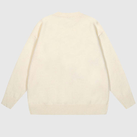 Heart Patch Oversized Knit Sweater