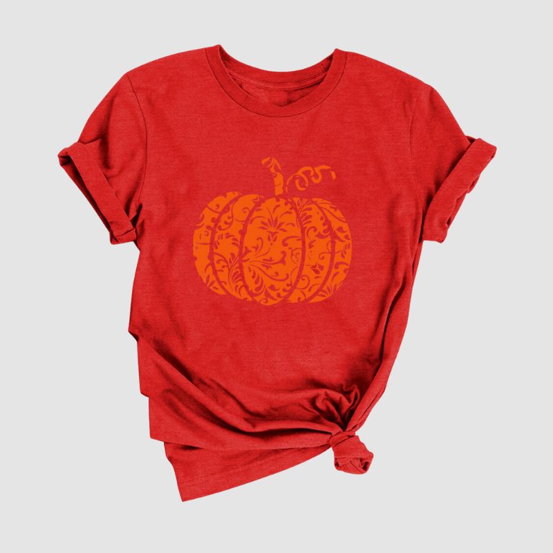 Halloween Pumpkin Pattern Printed Tee