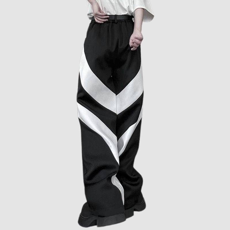 Stripe Patchwork Design Pants
