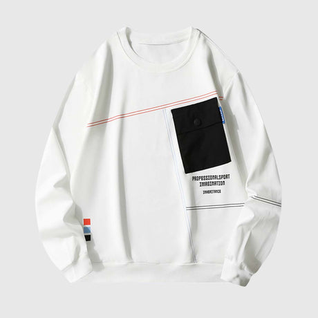 Contrast Pocket Crewneck Sweatshirt